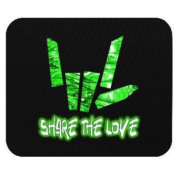 Discover Share The Love Green 1 Mouse Pads