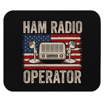 Discover Ham Radio Operator US Flag Mouse Pads