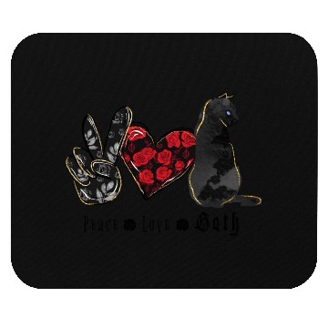 Discover Peace. Love. Goth. Mouse Pads
