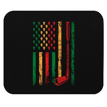 Discover American Sports Flag Athletic Black Juneteenth Mouse Pads