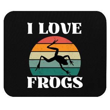 Discover I LOVE FROGS RETRO SUNSET Mouse Pads