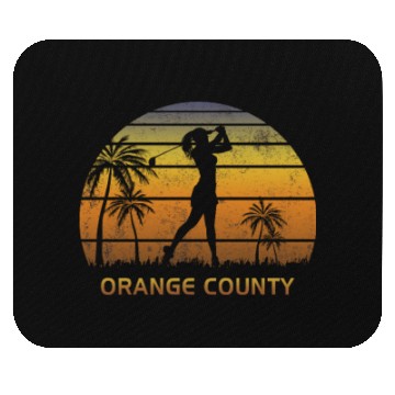 Discover Retro Orange County Women's Golf Golfing Fan Mouse Pads