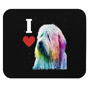Discover Colorful komondor dog cute doggy Neon breed colore Mouse Pads