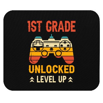 Discover 1st Grade Unlocked Level Up Video Gamer Back Mouse Pads
