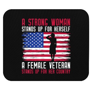 Discover Female Veteran USA Mouse Pads