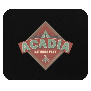 Discover Acadia National Park Maine Vintage US Camping Mouse Pads