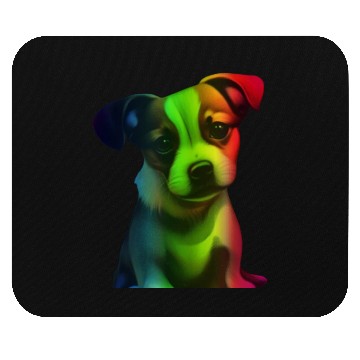 Discover rainbow puppy Mouse Pads