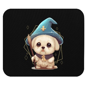 Discover Cute Wizard Dog Roleplaying Dice Nerdy RPG Tableto Mouse Pads