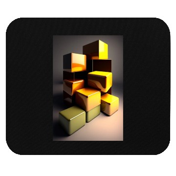 Discover Gold Cubes Mouse Pads