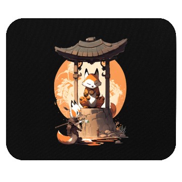 Discover Masked Samurai Fox Mouse Pads