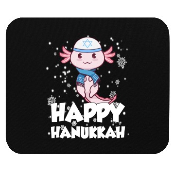 Discover Happy Hanukkah Axolotl Kawaii Cute Axolotl Lover Mouse Pads