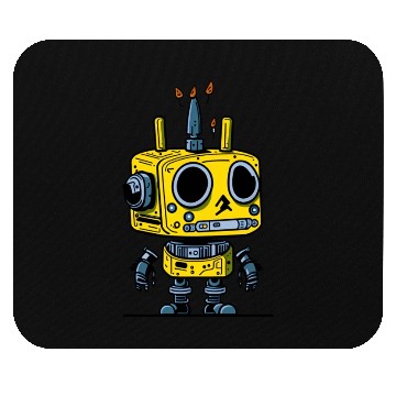 Discover Retro Vintage Yellow Robot Mouse Pads