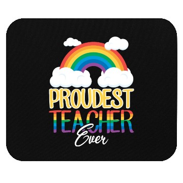 Discover Proud Teacher Gay Pride Teaching Rainbow Flag Mouse Pads