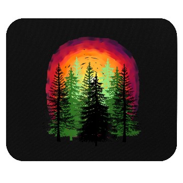 Discover Forest sunrise sunset nature trees Mouse Pads