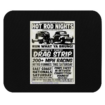 Discover Vintage Hot Rod Classic Drag Racing Poster #9 Mouse Pads