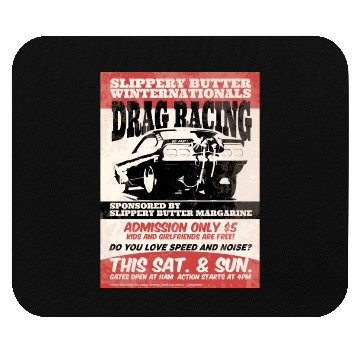 Discover Vintage Hot Rod Classic Drag Racing Poster Mouse Pads