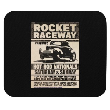 Discover Vintage Hot Rod Classic Drag Racing Poster Mouse Pads