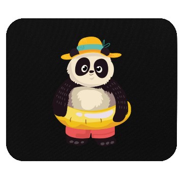Discover A Panda With A Floater Mouse Pads