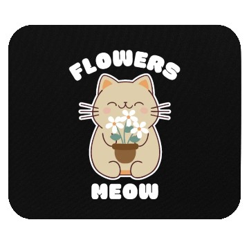 Discover Cute cat and flowers, meow! Mouse Pads