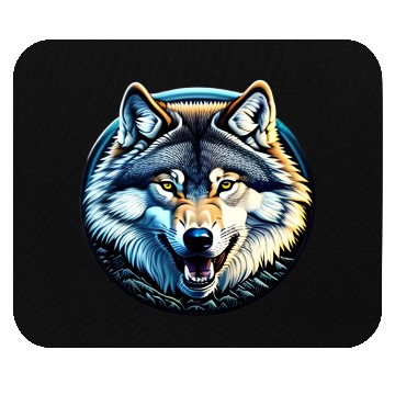 Discover A fierce wolf howling at the moon Mouse Pads