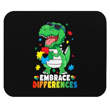 Discover Embrace Differences TRex Dinosaur Autism Awareness Mouse Pads