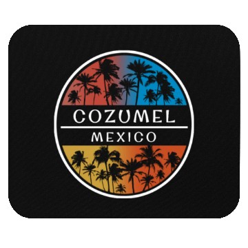 Discover Cozumel Mexico Stylish Vacation Souvenir Palm Tree Mouse Pads