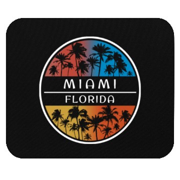 Discover Miami Florida Stylish Vacation Souvenir Palm Tree Mouse Pads
