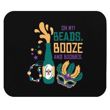 Discover Mardi Gras Carnival Mask Beer Beads Boobies Mouse Pads