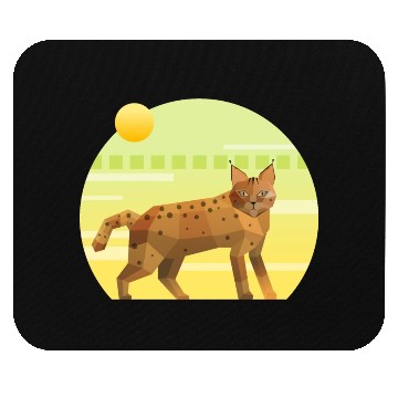 Discover Lynx Bobcat on Geometric Background Mouse Pads