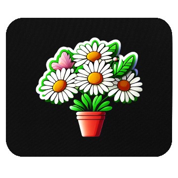 Discover Daisy Flower Sticker Mouse Pads