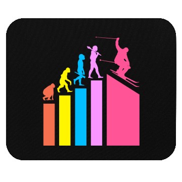 Discover Retro Evolution Ski Skiing Skier Mouse Pads