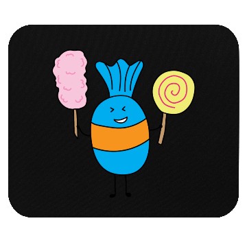 Discover Cute Candy Holding Lollipop And Cutton Candy Mouse Pads