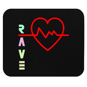 Discover Rave with heart beat logo Mouse Pads
