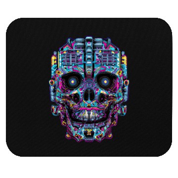 Discover Psychedelic Robot Skull Mouse Pads