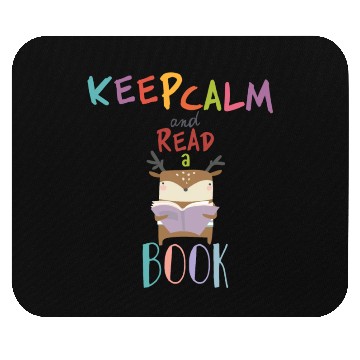 Discover Keep calm and read a book a deer reading a book Mouse Pads