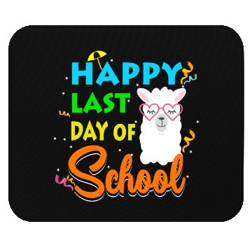 Discover Last Day Of School Alpaca Llama With Sunglasses Mouse Pads