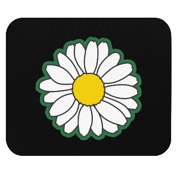 Discover green daisy flower Mouse Pads