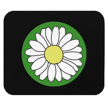 Discover Cute flower in green circle Mouse Pads