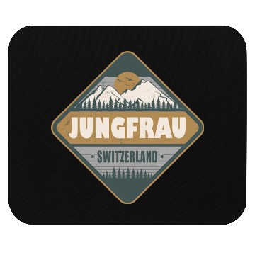 Discover Jungfrau Switzerland Vintage Hiking Design Mouse Pads
