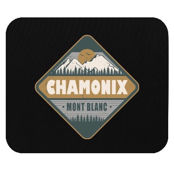Discover Chamonix Mont Blanc France Vintage Hiking Design Mouse Pads