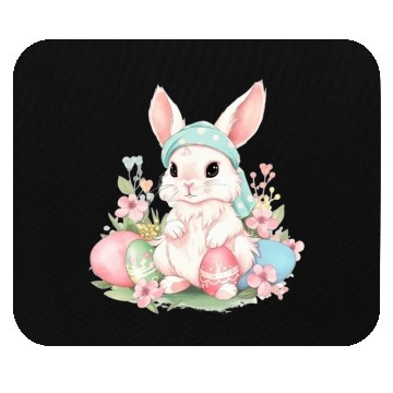Discover Cute Sweet Easter Bunny Rabbit Easter Eggs Mouse Pads
