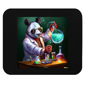 Discover Genius Panda: Whimsical Scientist Design Mouse Pads