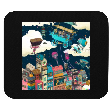 Discover Paradise Cartoon Imagination Dream City Mouse Pads
