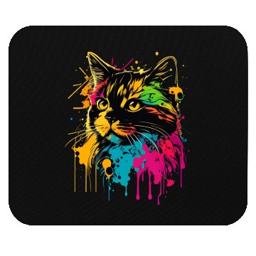 Discover realistic cat meow outline wpap colorful Mouse Pads