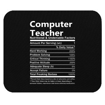 Discover Computer Teacher Mouse Pads - Nutritional And Undenia