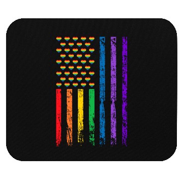 Discover American Flag Rainbow Heart Decor LGBT Pride Month Mouse Pads