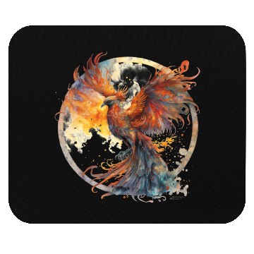 Discover Fire Phoenix Watercolor Clipart Mouse Pads