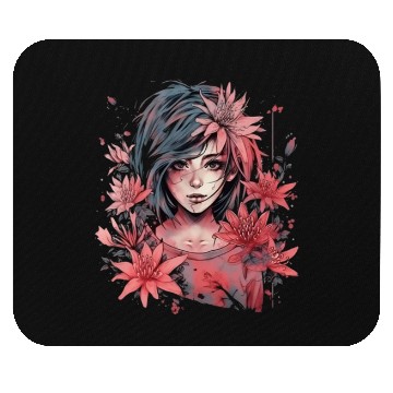 Discover Japanese Spider Lily Soft Anime Aesthetic Flower Mouse Pads