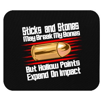 Discover Sticks And Stones Gun Bullets 2nd Amendment Mouse Pads