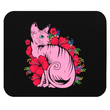 Discover Cat Owner Pet Kitten Sphynx Cat With Flowers Mouse Pads
